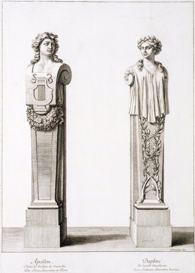 Busti di Apollo e Dafne di Louis Lerambert a Versailles, 1674 da Jean Lepautre