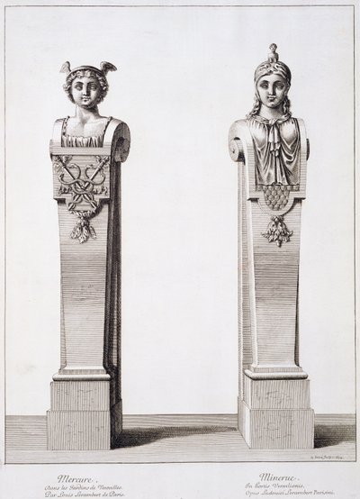 Busti di Mercurio e Minerva di Louis Lerambert a Versailles, 1674 da Jean Lepautre