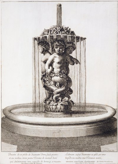 Fontana con tre tritoni a Versailles, dopo Pierre le Gros, 1673 da Jean Lepautre