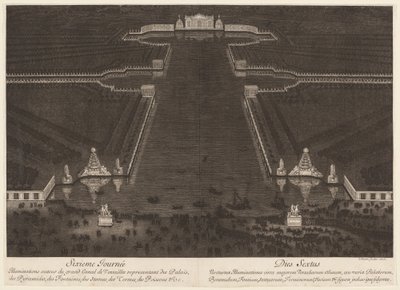 Illuminazioni intorno al grande canale di Versailles da Jean Lepautre