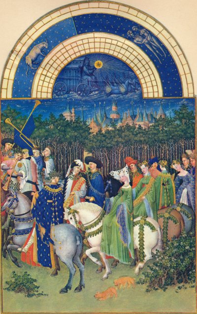Maggio - la città di Riom, XV secolo, 1939 da Jean Limbourg
