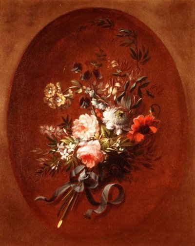 Bouquet di rose, papaveri e altri fiori da Jean Louis (attr. to) Prevost