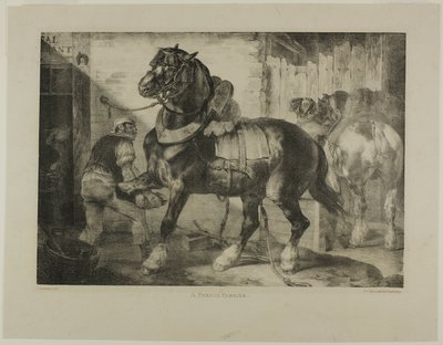 Un maniscalco francese, tavola 12 da Vari soggetti disegnati dal vero su pietra da Jean Louis André Théodore Géricault