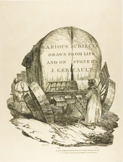 Un carro trainato da cavalli, frontespizio per vari soggetti disegnati dal vero e su pietra (The English Suite) da Jean Louis André Théodore Géricault
