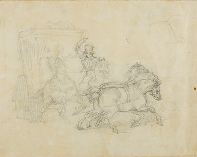 Una diligenza trainata da cinque cavalli da Jean Louis André Théodore Géricault