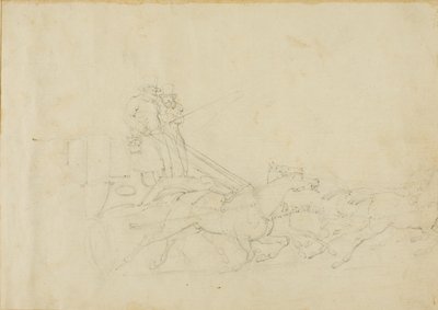 Carrozza trainata da quattro cavalli al galoppo da Jean Louis André Théodore Géricault