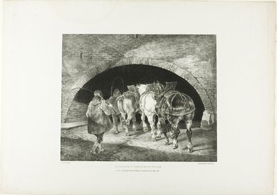 Ingresso del molo Adelphi, tavola 11 da Vari soggetti disegnati dal vero su pietra da Jean Louis André Théodore Géricault