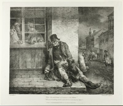 Pietà per i dolori di un povero vecchio... piatto 2 da vari soggetti disegnati dal vero su pietra da Jean Louis André Théodore Géricault