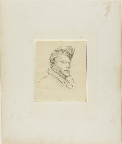 Ritratto di un giovane che indossa un berretto militare da Jean Louis André Théodore Géricault