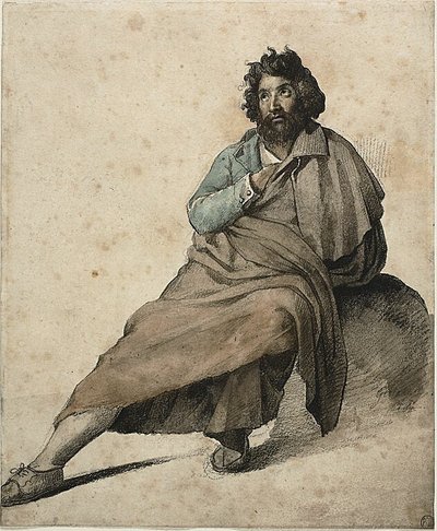 Contadino italiano seduto da Jean Louis André Théodore Géricault