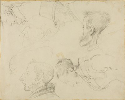 Sette caricature di teste da Jean Louis André Théodore Géricault