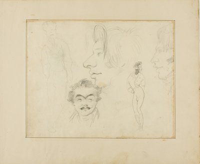 Foglio di caricature da Jean Louis André Théodore Géricault