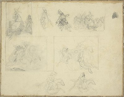 Schizzi per composizioni militari da Jean Louis André Théodore Géricault