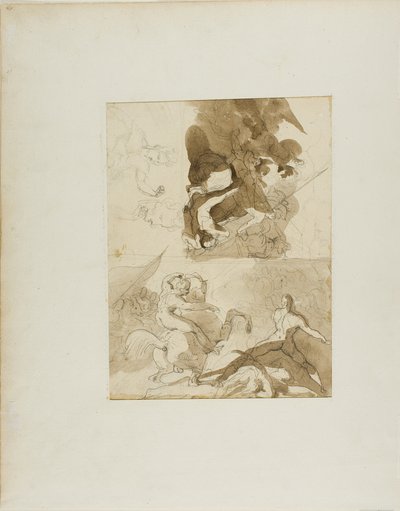 Schizzi per una battaglia di cavalleria da Jean Louis André Théodore Géricault