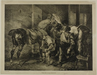 Il maniscalco inglese, tavola 10 da Vari soggetti disegnati dal vero su pietra da Jean Louis André Théodore Géricault