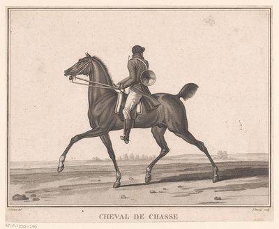 Cavaliere a cavallo con corno da caccia da Jean Louis Darcis