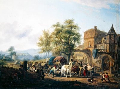 Riposo davanti a una locanda da Jean Louis De Marne