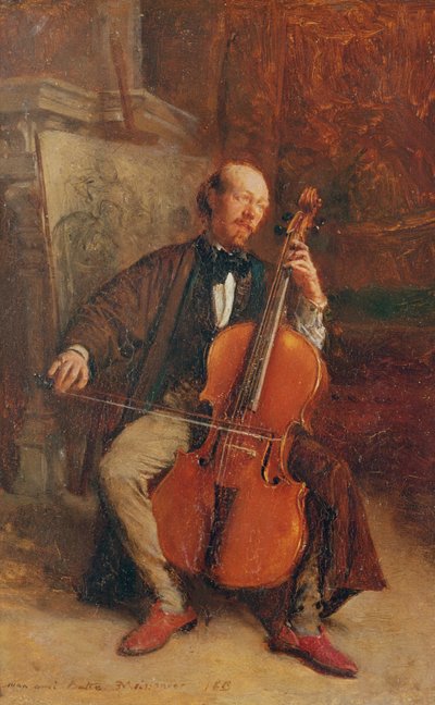 Alexandre Batta, il Violoncellista, 1855 da Jean Louis Ernest Meissonier