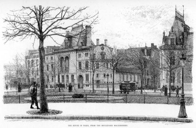 La casa a Parigi, dal Boulevard Malesherbes, c1880-1882 da Jean Louis Ernest Meissonier