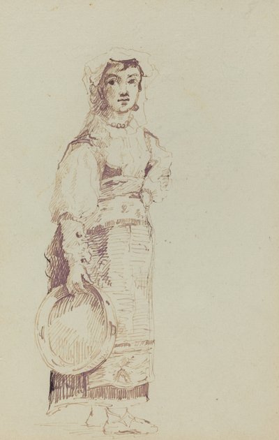 Donna con tamburello (verso) da Jean Louis Ernest Meissonier