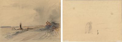 Terra devastata (recto); Figure in un paesaggio (verso) da Jean Louis Forain