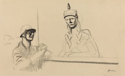 Soldato francese che si rivolge alla Germania da Jean Louis Forain