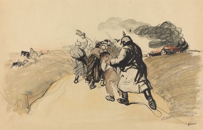 Incursione tedesca in un villaggio da Jean Louis Forain