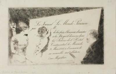 Invito da parte del quotidiano "Le Monde Parisien da Jean Louis Forain