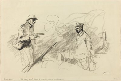 Poilu che riconosce il soldato tedesco da Jean Louis Forain