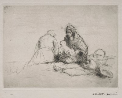 Riposo durante la fuga in Egitto da Jean Louis Forain