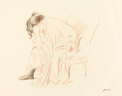 Donna Seduta con la Testa Appoggiata sulla Mano Destra da Jean Louis Forain