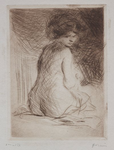 Donna nuda seduta di schiena da Jean Louis Forain