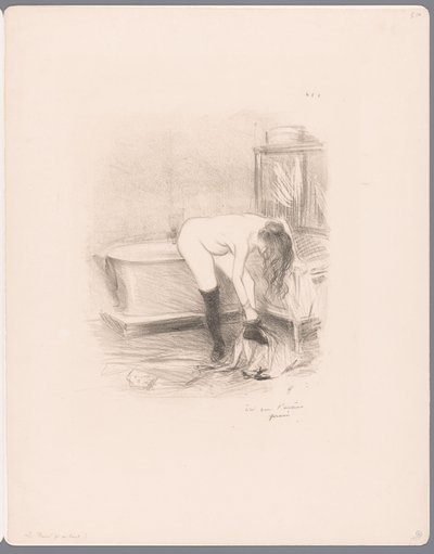 Donna che si spoglia in bagno da Jean Louis Forain