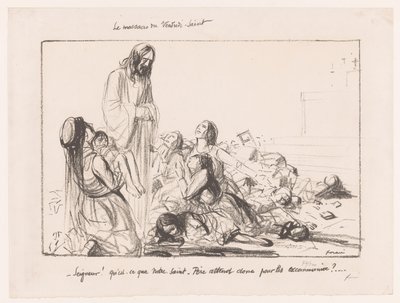 Donne in chiesa bombardata accusano Cristo da Jean Louis Forain