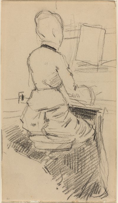 Giovane donna seduta al pianoforte [recto], c. 1890 da Jean Louis Forain