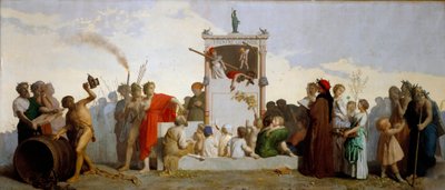 Dante Alighieri, Diogene il Cinico, Socrate e Omero tra il pubblico da Jean Louis Hamon