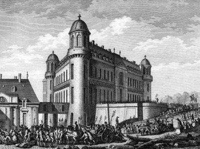 Rivoluzione francese: cannone portato al castello di Chantilly a Parigi il 9 agosto da Jean Louis II (after) Prieur
