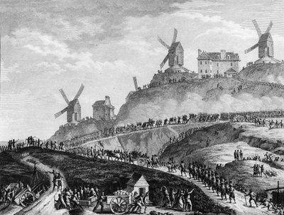 Rivoluzione Francese: Cannoni di Parigi portati a Montmartre il 15 luglio da Jean Louis II (after) Prieur