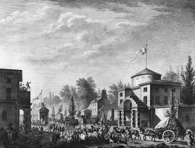 Rivoluzione francese: Ingresso libero della barriera di Parigi il 1 maggio da Jean Louis II (after) Prieur