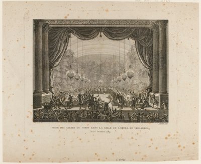 Festa delle Guardie del Corpo, reggimenti delle Fiandre, dragoni di Montmorency e Guardie Nazionali di Versailles da Jean Louis the Younger Prieur