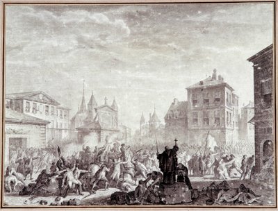 Rivoluzione francese: Massacro dei patrioti a Montauban da Jean Louis the Younger Prieur