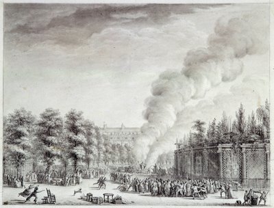 Rivoluzione francese: Modello del Papa brucia al Palais-Royal, 6 aprile da Jean Louis the Younger Prieur