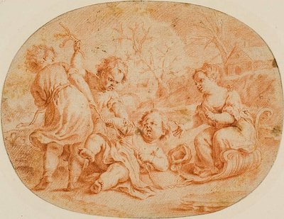 Scena allegorica con bambini che litigano da Jean Marc Nattier