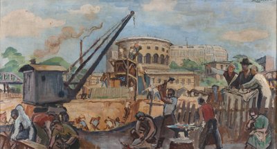 Il Lavoro: Bozzetto per il cortile della scuola dei ragazzi in avenue Simon-Bolivar da Jean Marchand