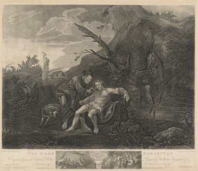 Il buon samaritano da Jean Marie Delatre and Simon Francois Ravenet I after William Hogarth