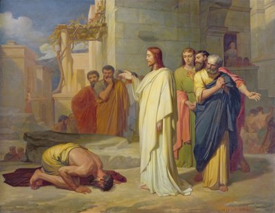 Gesù guarisce il lebbroso, 1864 da Jean Marie Melchior Doze