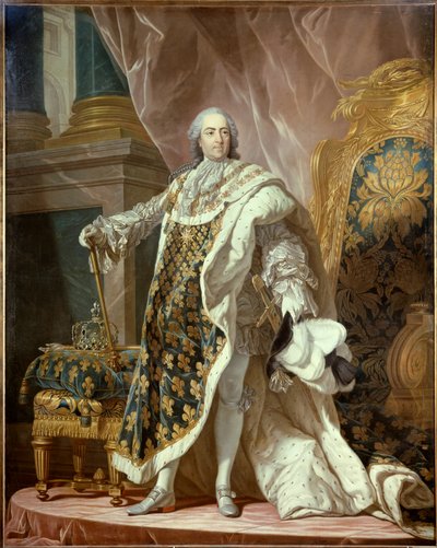 Ritratto a figura intera di Luigi XV in costume sacro, Re di Francia da Jean Martial Frédou