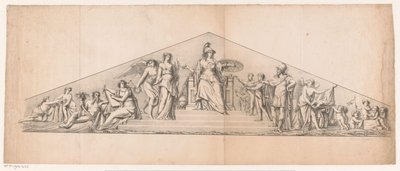 Timpano con Minerva in trono da Jean Matthieu Kierdorff