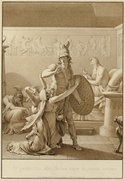 Creusa supplica Enea mentre parte per la guerra da Jean Michel Moreau
