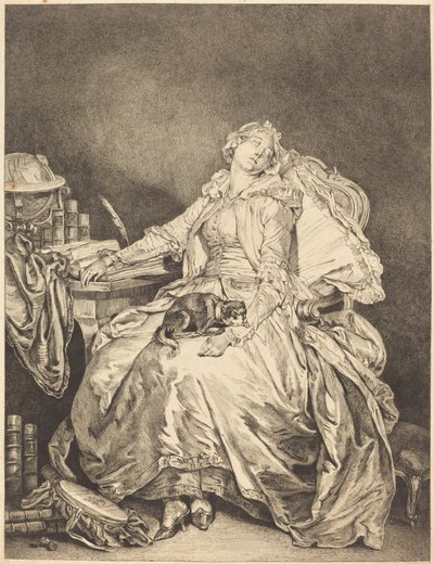 La filosofia addormentata da Jean Michel Moreau after Jean Baptiste Greuze